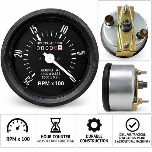 Vintage tachometer hour meter - tachometer,