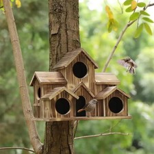 5-Hole Wooden Bird House