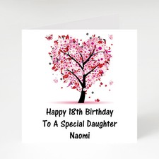 Personalised Butterfly Tree Female Birthday Card 30th 40th 50th 60th 70th 80th