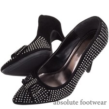 Womens Suede Sparkly Diamante