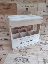 Wooden Wine Box Crate with Lid ~ JACQUE SELOSSE,CHAMPAGNE ~ 6 Bottle size French