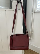 Vera Pelle Burgundy Leather Shoulder Bag Made In Italy 100% Leather