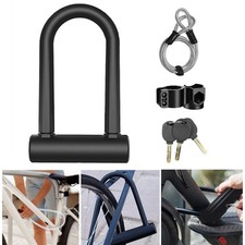 Bicycle Lock Wheel Lock U Lock with key for Bicycle E-bike E Scooter Heavy Duty