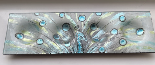 Peacock blue silver - , slumped