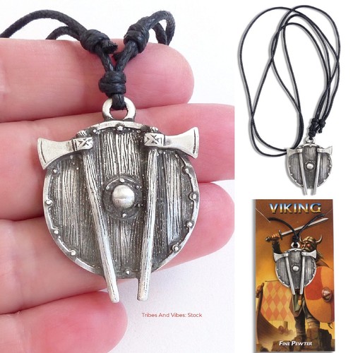 Viking shield necklace - viking, two