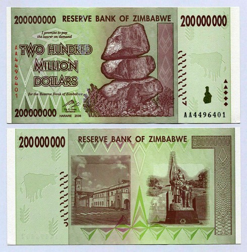 Zimbabwe 200 million dollars - 200,