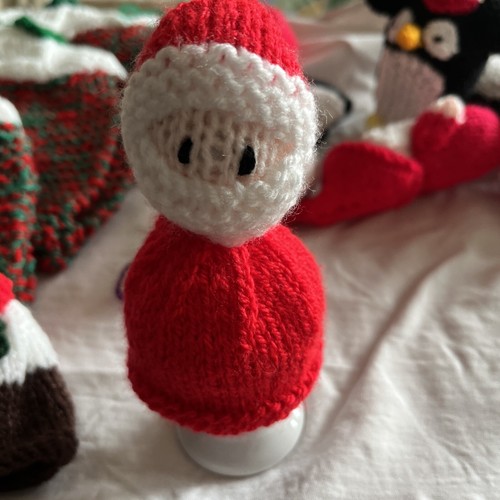 Hand knitted egg cosy - hand,