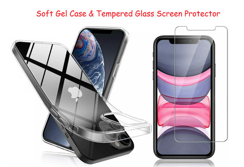Phone case gel cover - gel, glass