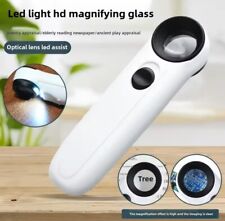 40X Handheld Magnifier with LED Light Pocket Magnifying Glass Portable Illuminat
