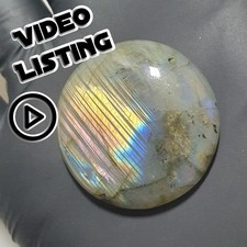 Labradorite Cabochon Circle Multicoloured Rainbow for Jewellery Making DIY Reiki