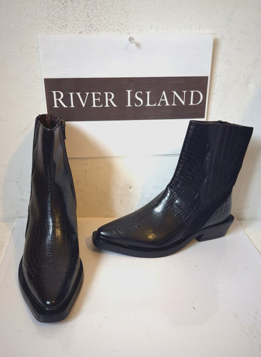 River island black - river, leather