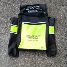 Big sturdy hi-vis mobility scooter seat bag crutch stick holders Simplantex 8mph