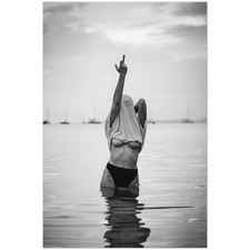Black and White Woman in Water
