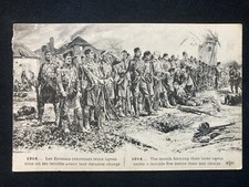 WW1 Scottish Soldiers Forming Battle Lines Vintage Military Postcard B34