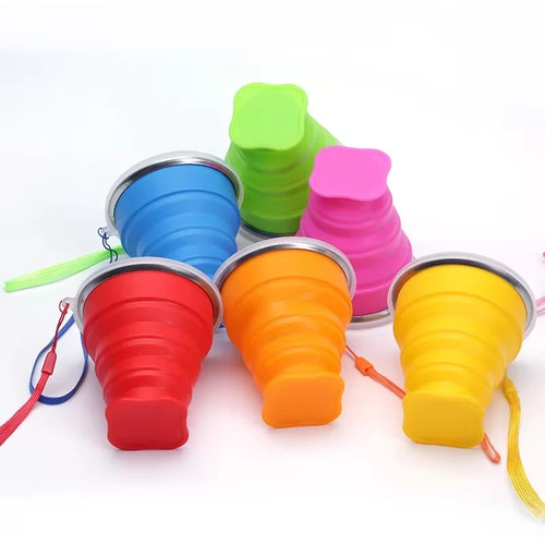 Foldable silicone travel cup - foldable,