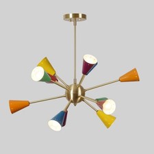 12 Arm Multi Color Shade Brass