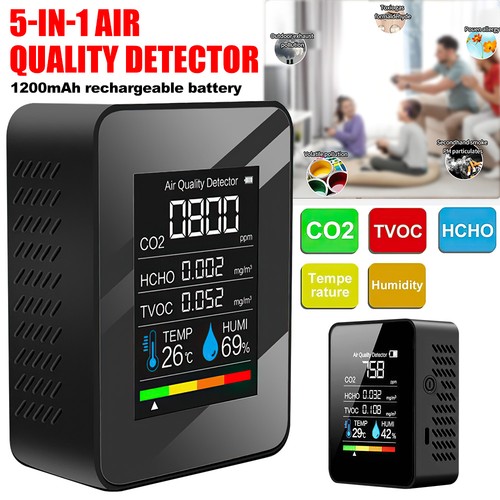 Rechargeable 5in1 co2 meter - rechargeable,