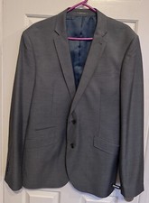 Mens Two Piece Suit Grey 44L Slim  Fit
