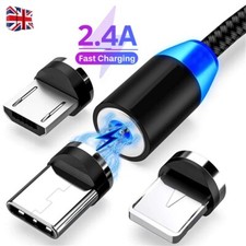 3 in 1 Magnetic Charging USB Cable 360° Rotate Phone Charger Cable Type-C Micro