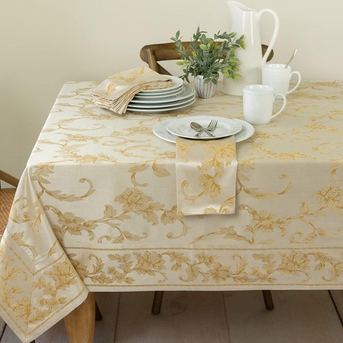 Woven damask fabric tablecloth - woven,