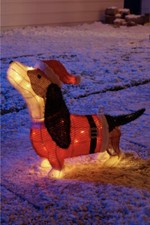 Outdoor Christmas Dog in Santa