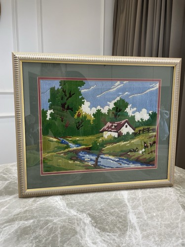 Vintage framed hand - framed, stitched