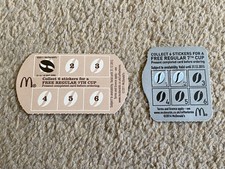 McDonalds Coffee Redemption Tokens / Stickers from 2012 & 2014
