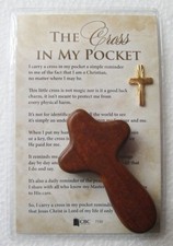 One wooden pocket prayer - -,
