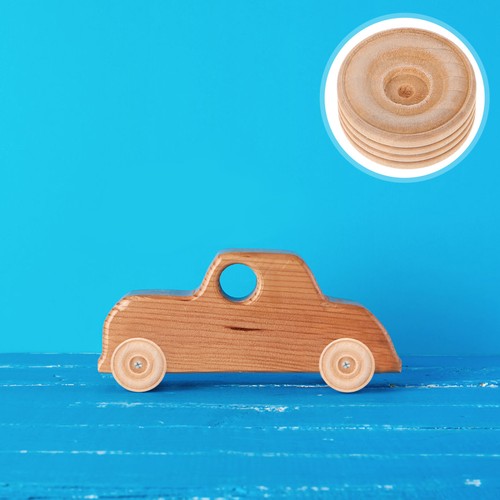 Pcs wooden wheel model - wooden,
