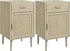 Rattan Bedside Tables Set of 2