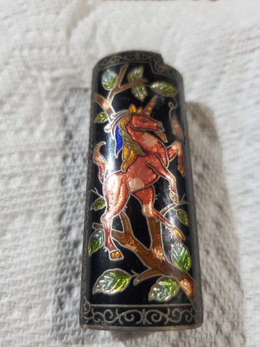 Vintage cloisonne lighter case - cloisonne,