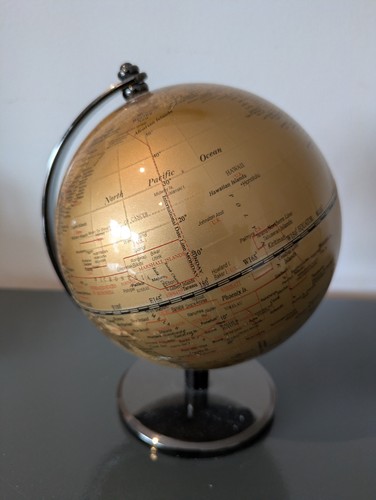 Golden desktop globe - on, a