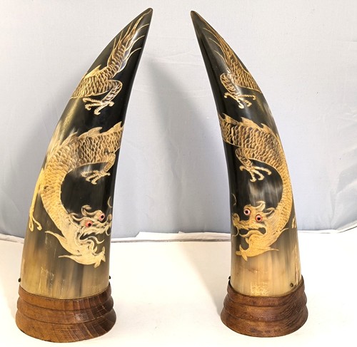 Pair vintage hand carved - pair,