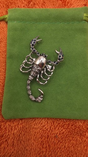 Metal scorpion brooch with - metal,