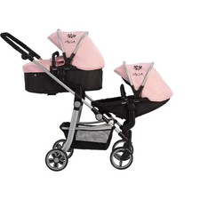 Pinnacle Double Dolls Pram - Largest Adjustable Pram in Classic Pink for Ages...