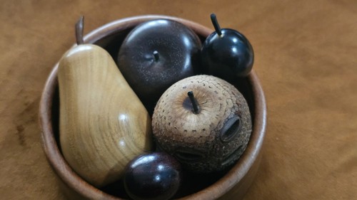 Vintage turned wood - turned, fruit