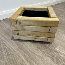 Garden Planter Treated Timber Fully Lined Wooden Plant Box Veg Trough Ready Made
