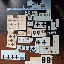 Job Lot 1/72 1/48 Revell Airfix Hasegawa German WW2 fighter & bomber decals