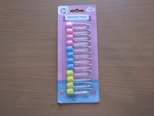 Pack nappy diaper pins - 12, pins.
