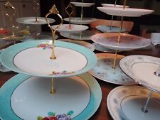 Vintage 2/3 TIERED CAKE PLATE STANDS China Afternoon Tea/Wedding/Baby Shower