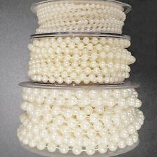 Beautiful Ivory Pearl Bead String Trim 3mm/4mm/6mm/8mm Round Ball Ribbon PER 1M