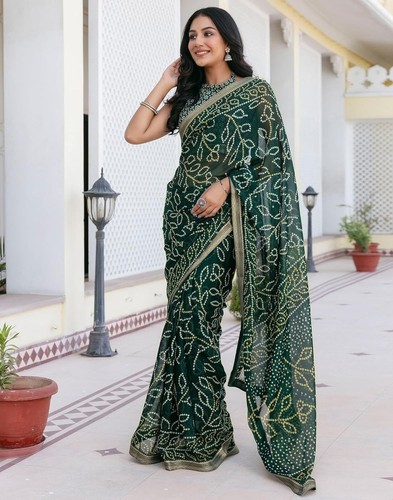 Women georgette bandhani - women's,
