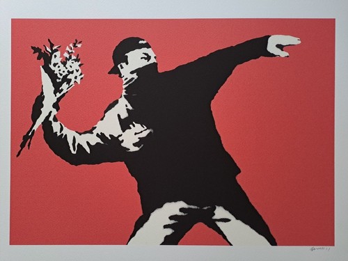 Banksy signed flower - banksy,