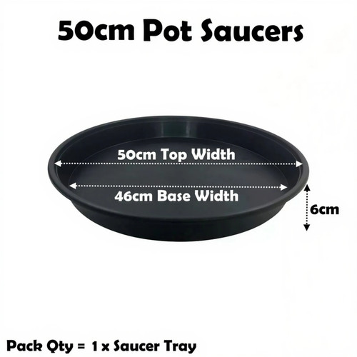 50cm plant pot saucer black - plant,