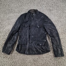 Emporio Armani Jacket Mens Large Leather Black Suede