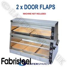 2 X FABRISTEEL CHICKEN WARMER DISPLAY CABINET PLASTIC WINDOW DOOR FLAPS 