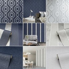 Arthouse Calico Metallic Hessian Texture Wallpaper - Various Designs Available