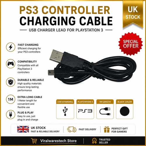 Ps3 controller charging cable - ps3,