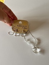 Ribbon & Asher Necklace and Earrings set clear Hearts