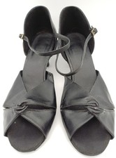 Supadance size 5 (38) black leather stiletto heel  buckle fastening dance shoes